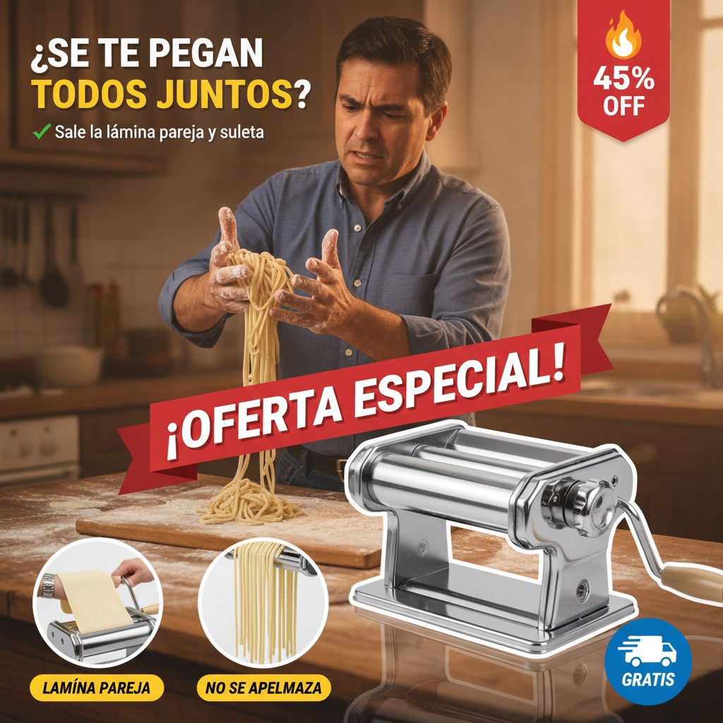 Máquina de Pasta 3 en 1 – Lámina, Tallarín y Fetuccini — imagen 2