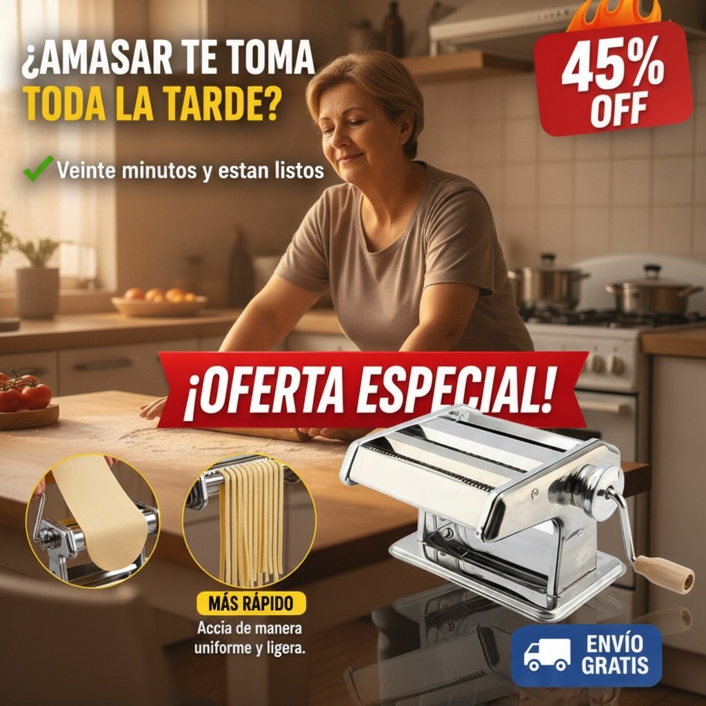Máquina de Pasta 3 en 1 – Lámina, Tallarín y Fetuccini — imagen 3