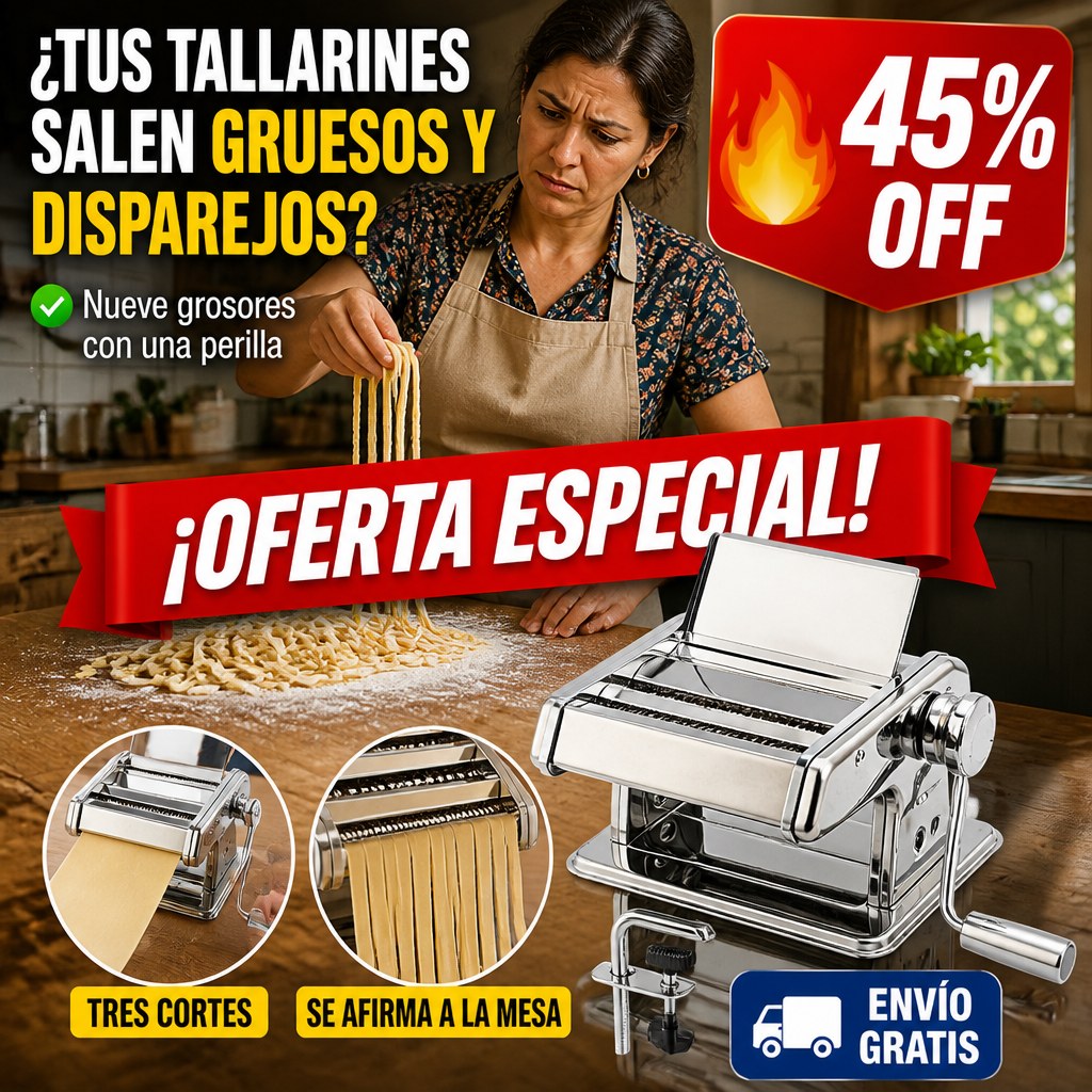 Máquina de Pasta 3 en 1 – Lámina, Tallarín y Fetuccini — imagen 1