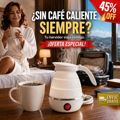 Hervidor Plegable Mini 600ml – Cabe en Cualquier Maleta – Café en Segundos