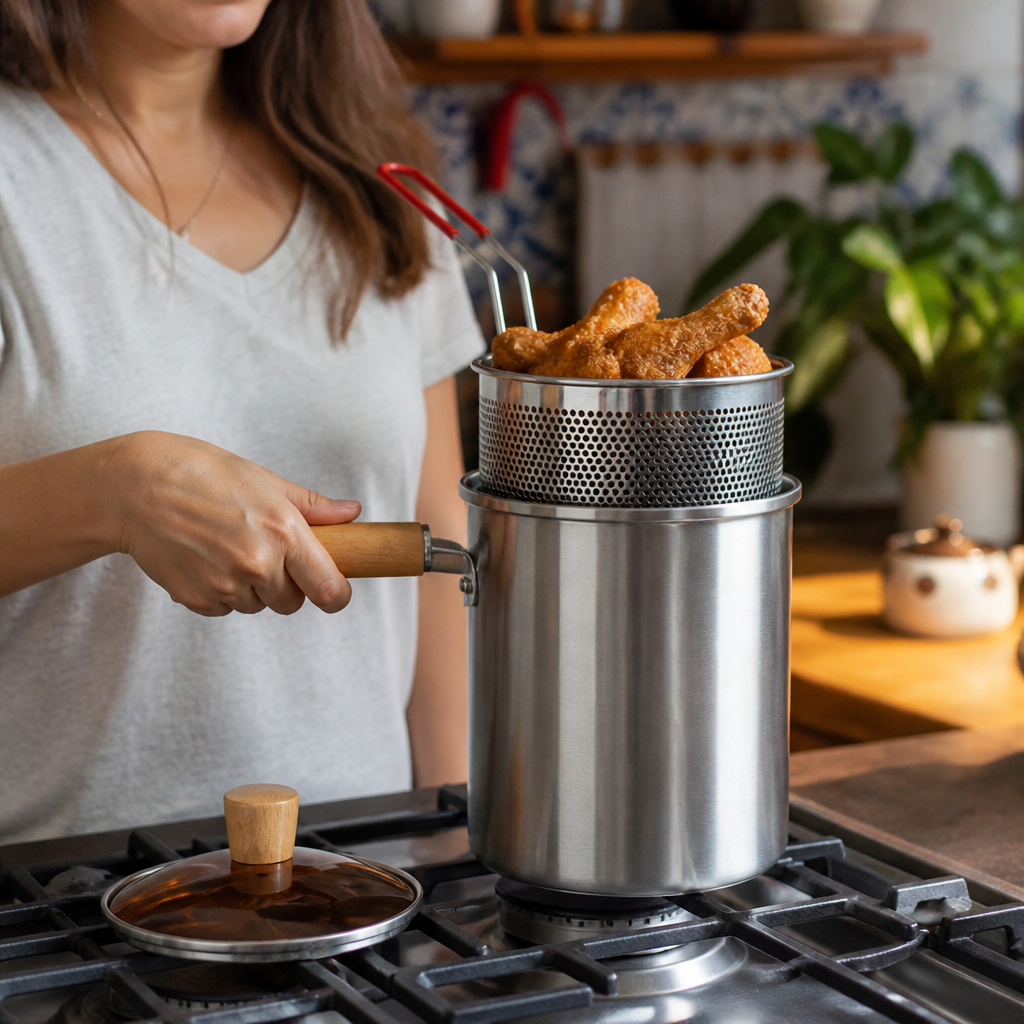 Olla Freidora con Canastillo – Fríes Sin Salpicar la Cocina! — imagen 3