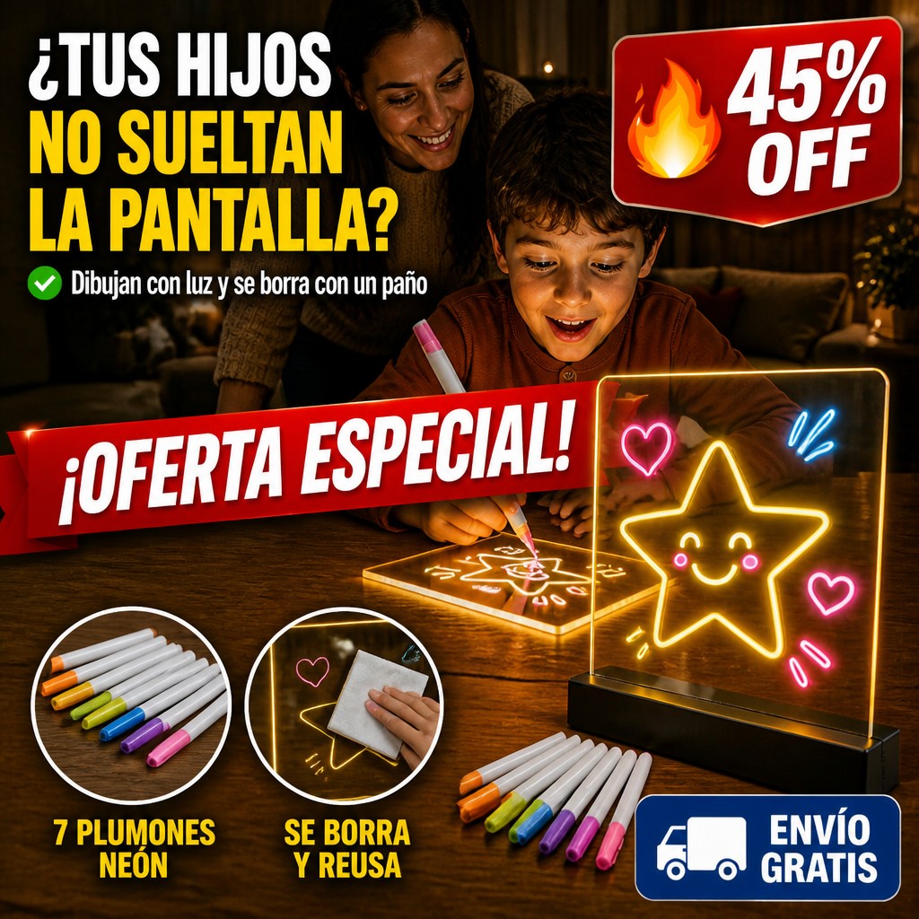 Pizarra LED para Dibujar – Dibujan con Luz y Sueltan la Pantalla — imagen 1