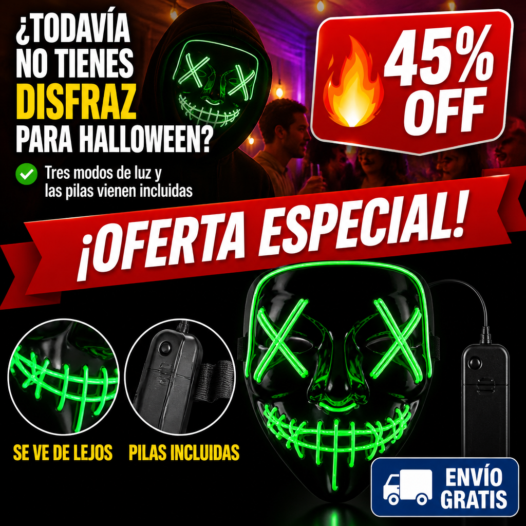 Máscara LED La Purga – Se Ve de Lejos en la Oscuridad — imagen 1
