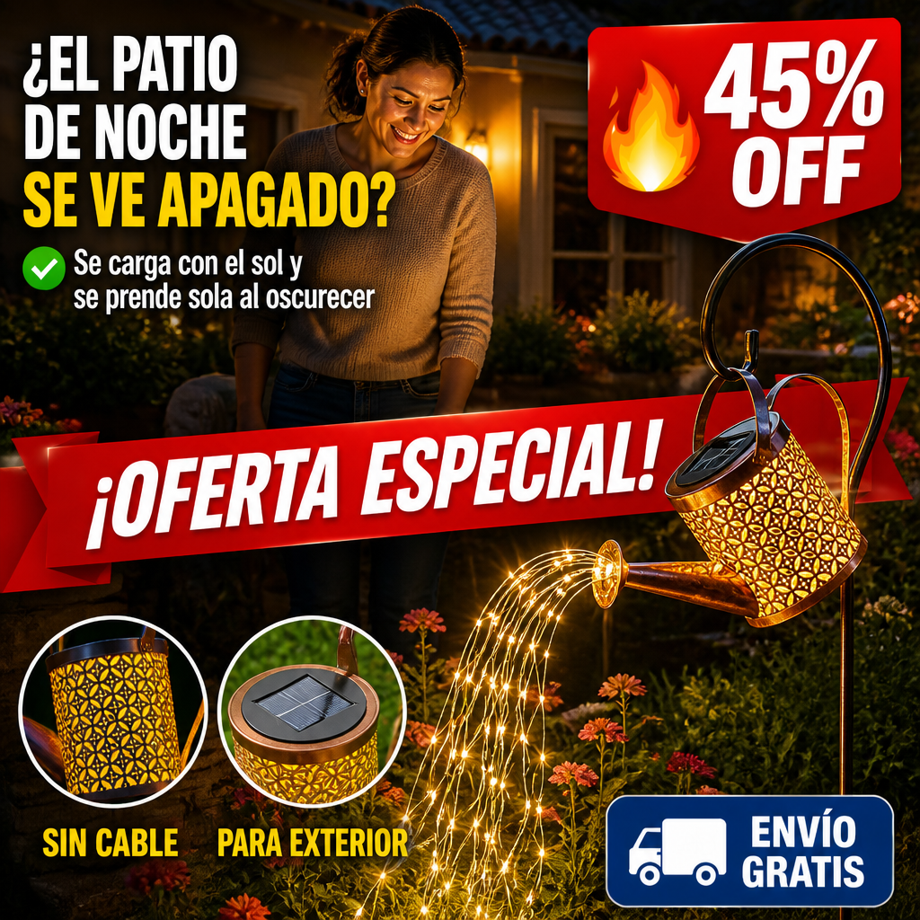 Regadera Solar Decorativa – Luces que Caen como Agua – Se Prende Sola — imagen 1