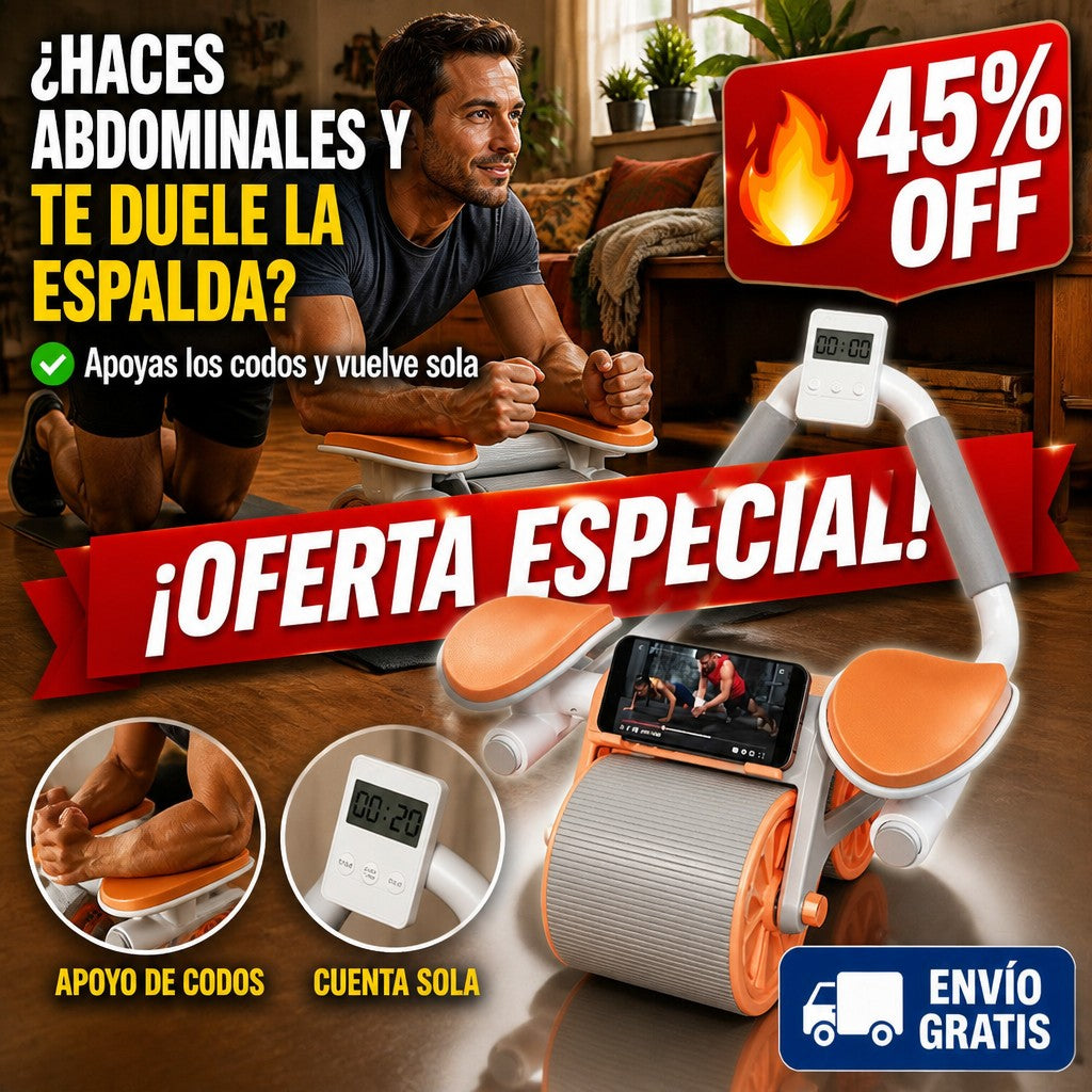 Rueda Abdominal con Rebote – Apoyas los Codos y Vuelve Sola — imagen 1