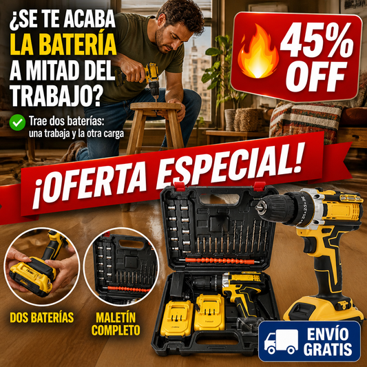 Taladro Inalámbrico 2 Baterías – Mientras Usas Una, la Otra Carga — imagen 1