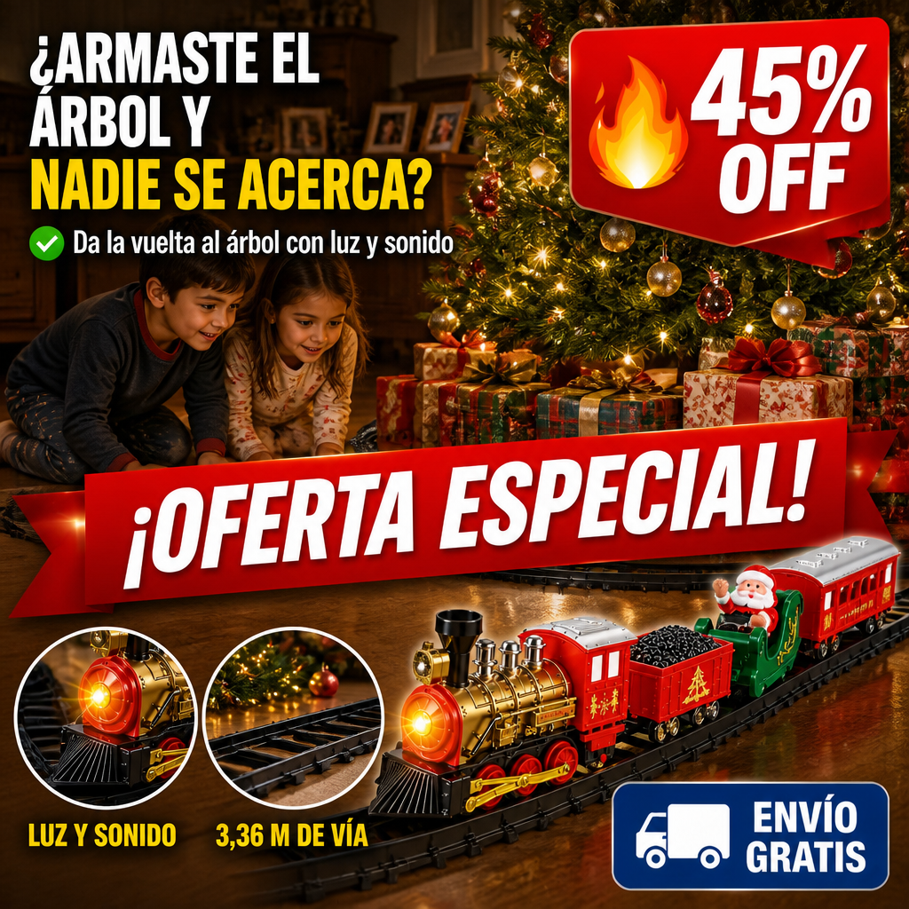 Tren Navideño 13 Piezas – Da la Vuelta al Árbol con Luz y Sonido — imagen 1